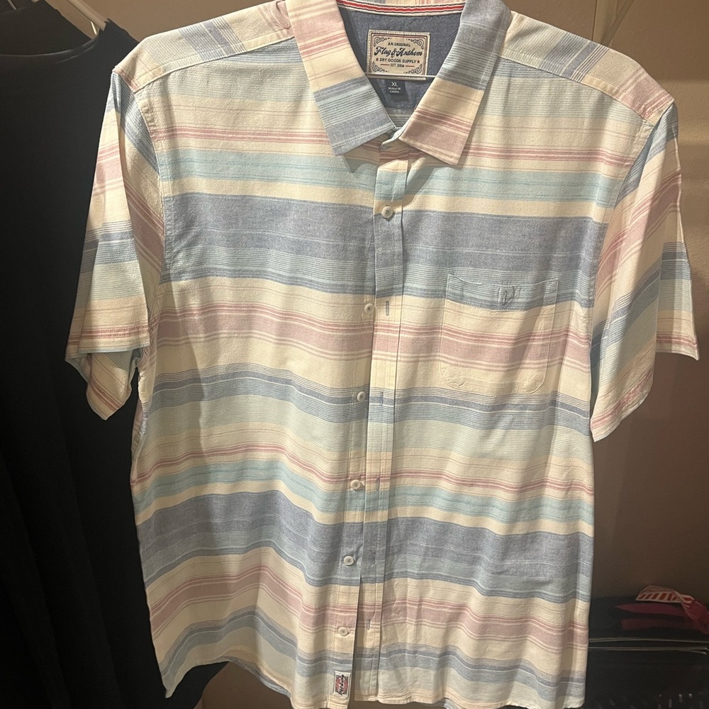 Men’s Pastel Striped Casual Button Down Shirt
